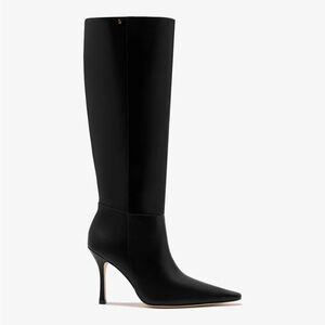 Larroude Carine Boot In Black Leather NWT